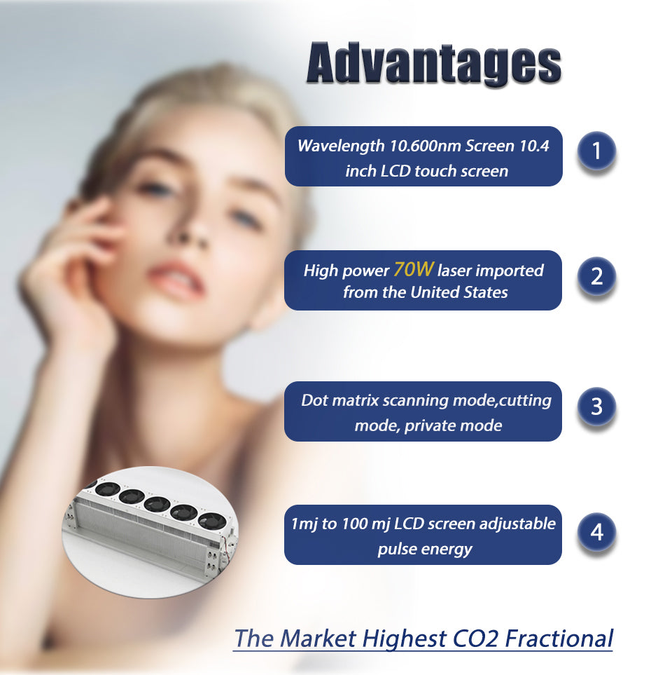 Professional 50w 70w Co2 Fractional Laser Surfacing Machine Price